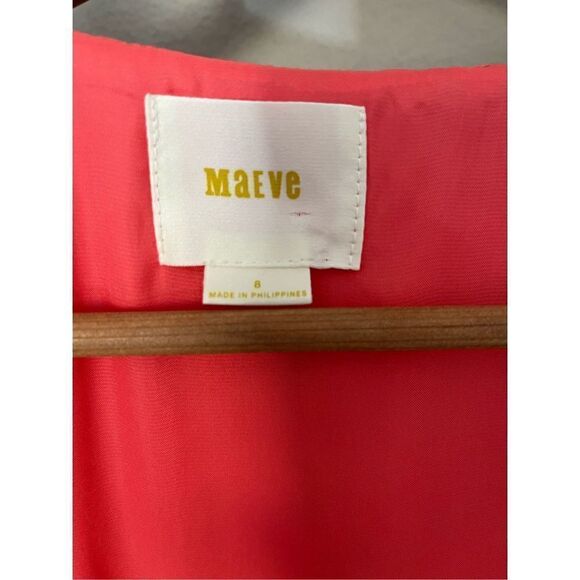 Anthropologie Maeve Coralshine Metallic Eyelet‎ Floral A-Line Sleeveless Dress - Picture 3 of 9